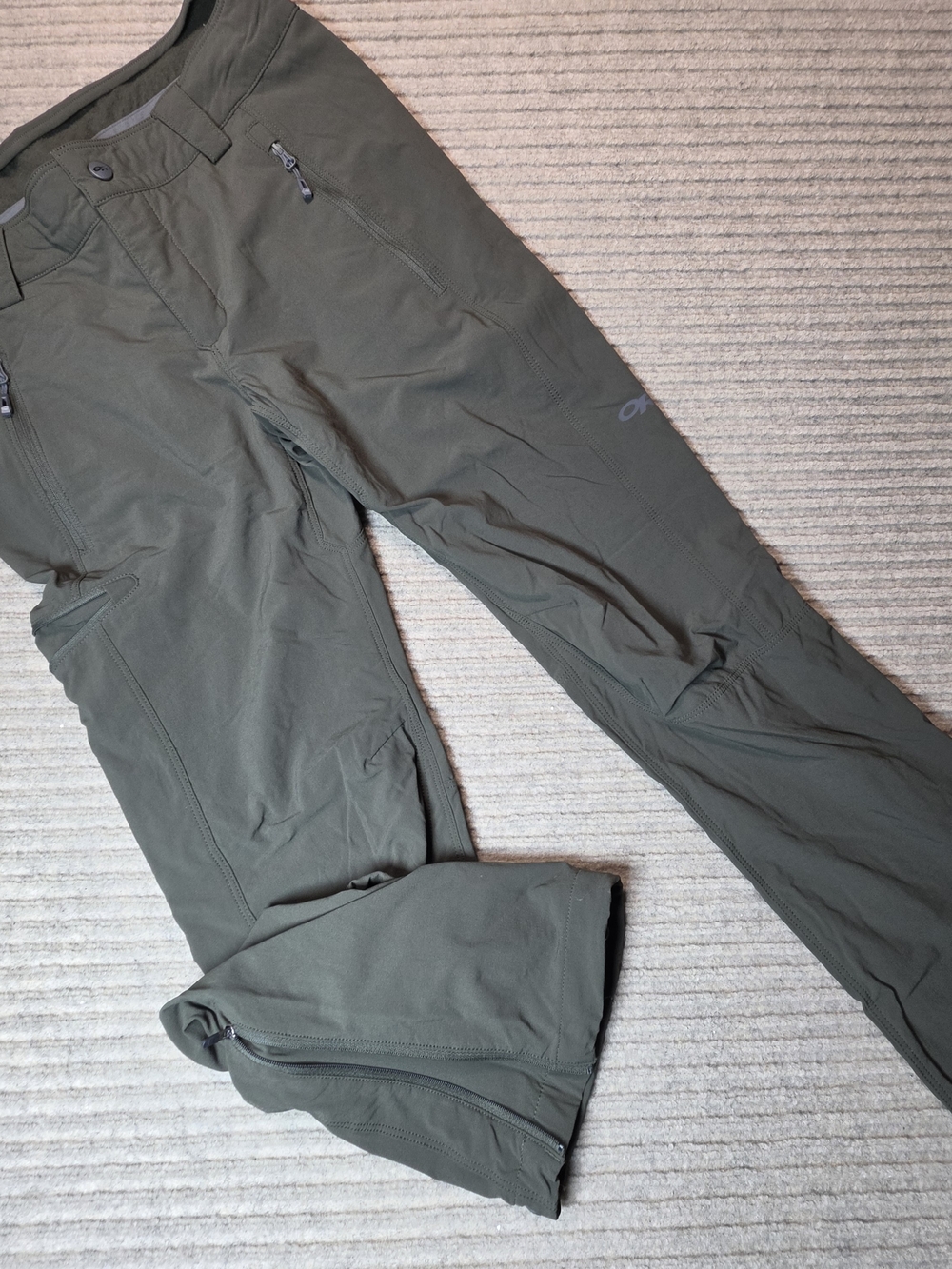 Outdoor Research Women's Hyak Pants Sz M Belted Green 29x31 Hiking